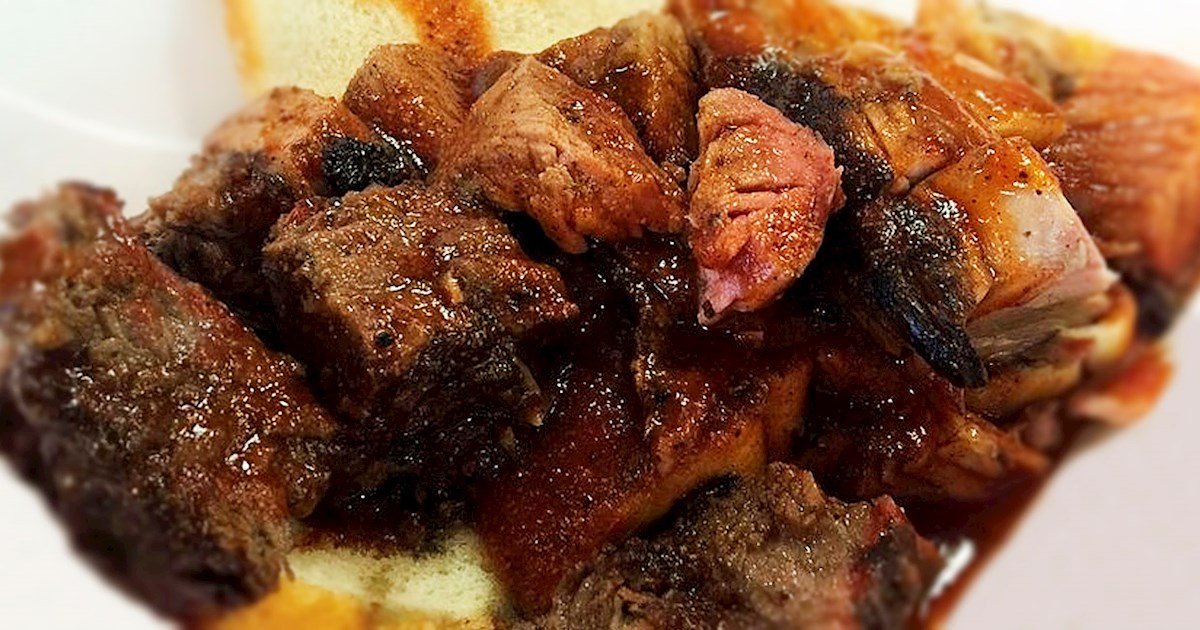 LC's Bar-B-Q signature dishes Burnt Ends Beef, Mixed Plate, Rib Tips.